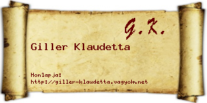 Giller Klaudetta névjegykártya